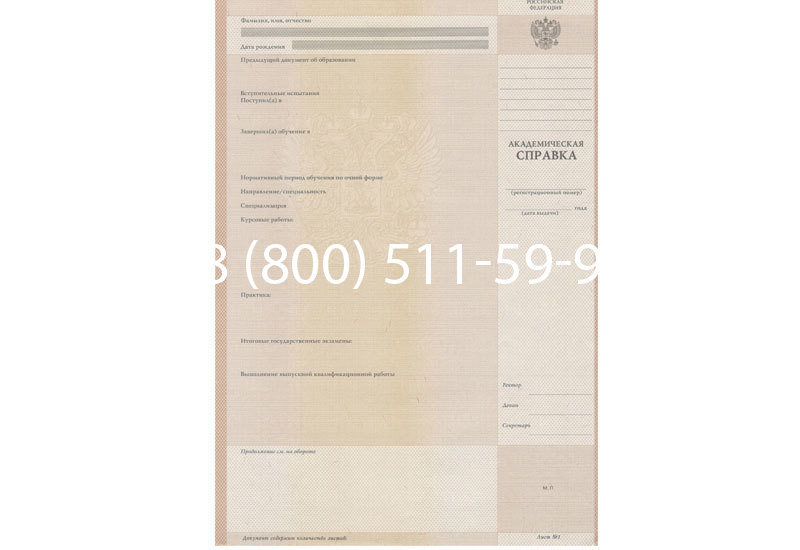 Купить Академическая справка 1996-2009 года в Волгограде