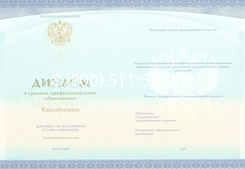 Купить Диплом техникума (Спецбланк) 2014-2026 года в Волгограде